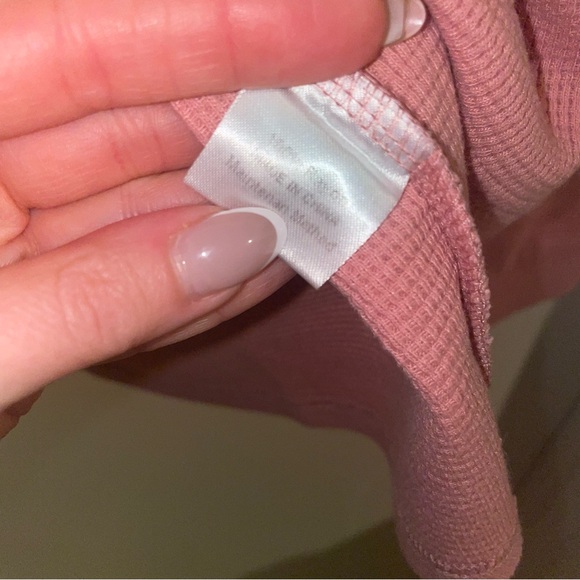 Pink Waffle Knit Lounge Pajama Set - Picture 6 of 11